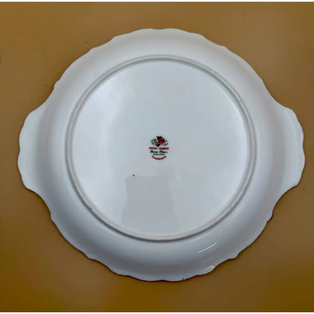 Royal Albert Tenderness 12” Oval Serving Platter Bone China Floral Gold Trim